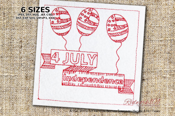 4th July American Balloons Redwork: A Branding Review