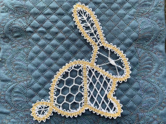 A Designer's Review of Creative Fabrica's Lace Bunny Embroidery Design