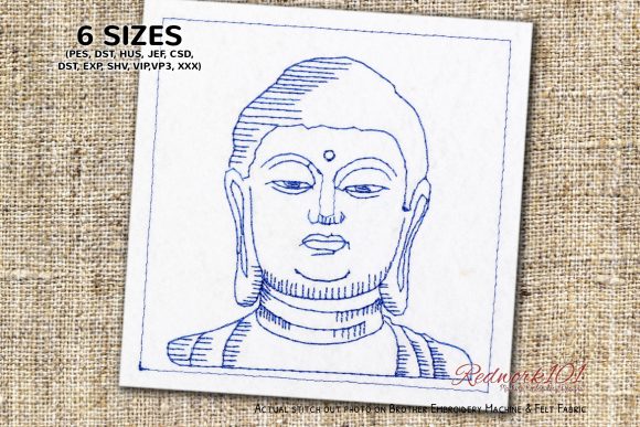 A Small Buddha Embroidery Design for Your Handmade Product Line