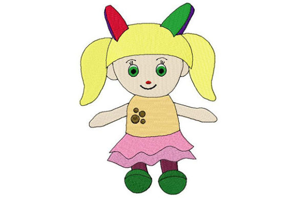 Charming Baby Girl Doll Embroidery Design