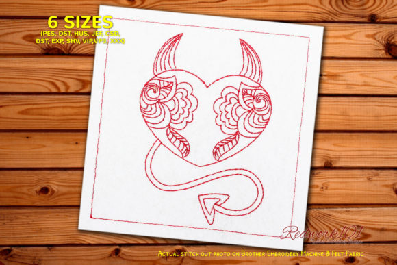 Devil Heart Valentine Redwork: A Designer's Review