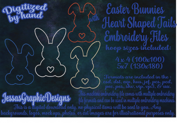 Easter Bunnies Line Stitch Embroidery Design Review