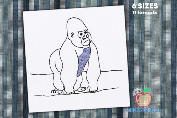 Exploring Male Gorilla in Forest Sketch