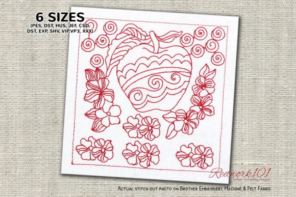 Floral Apple Design: A Classic Summer Embroidery File