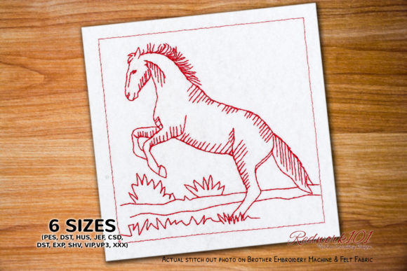 Jumping Horse Redwork: A Bold Embroidery Choice