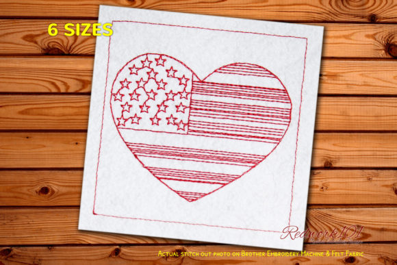 Real-Project Review: 4th of July Flag Heart Embroidery Design