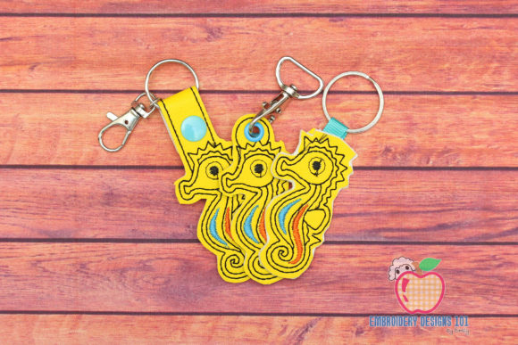 Seahorse ITH Snaptab Keyfob Embroidery Design Review