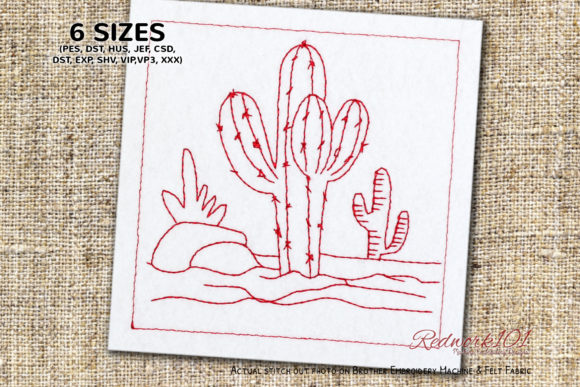 Spooky Green Cactus: A Unique Embroidery Design