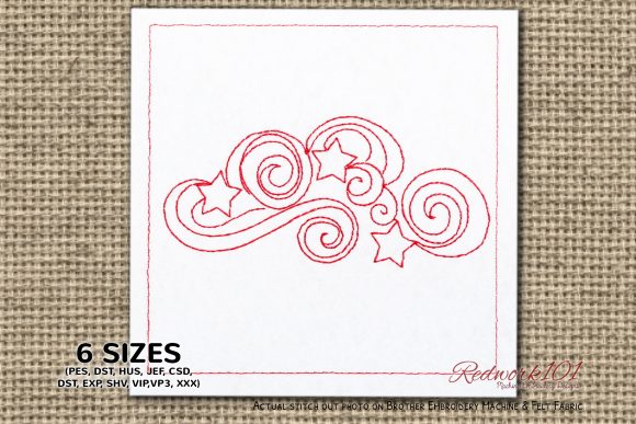 Swirls Stars Redwork: A Designer's Craft Fair Review