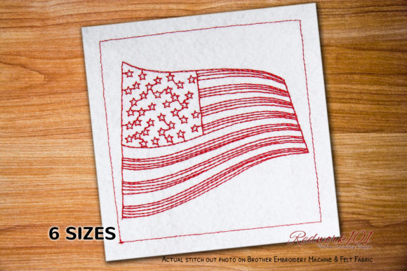 Wavy American Flag Embroidery Design Review